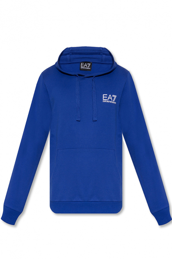 Blue Hoodie with logo EA7 Emporio Armani SchaferandweinerShops Switzerland emporio armani